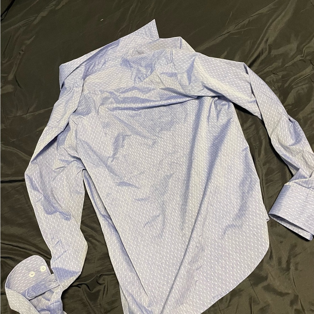 Beverly Hills Polo Club Light Blue Micro-Pattern Dress Shirt